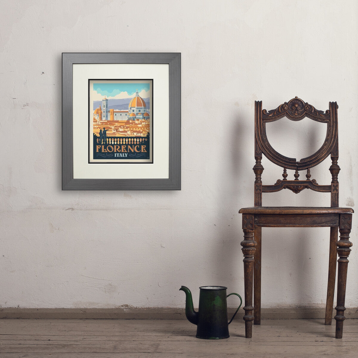 Italy: Florence (Cathedral View) — Vintage Travel Poster | Art