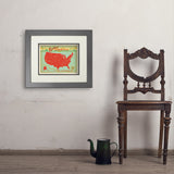 Map of the USA Print - Art Print, 11x14 / Deluxe / Gray