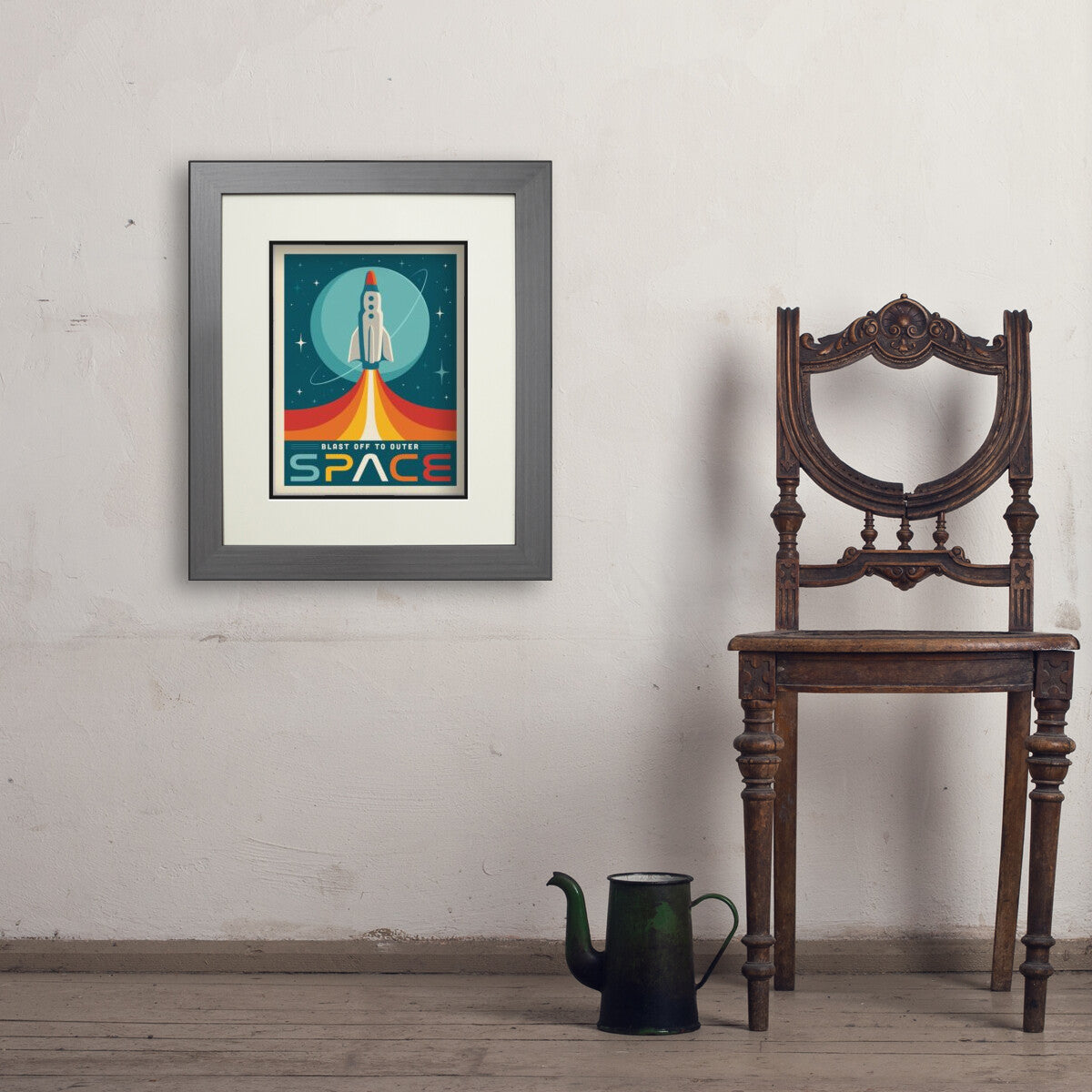 70's Style: Blast Off To Outer Space — Space Travel Poster | Art