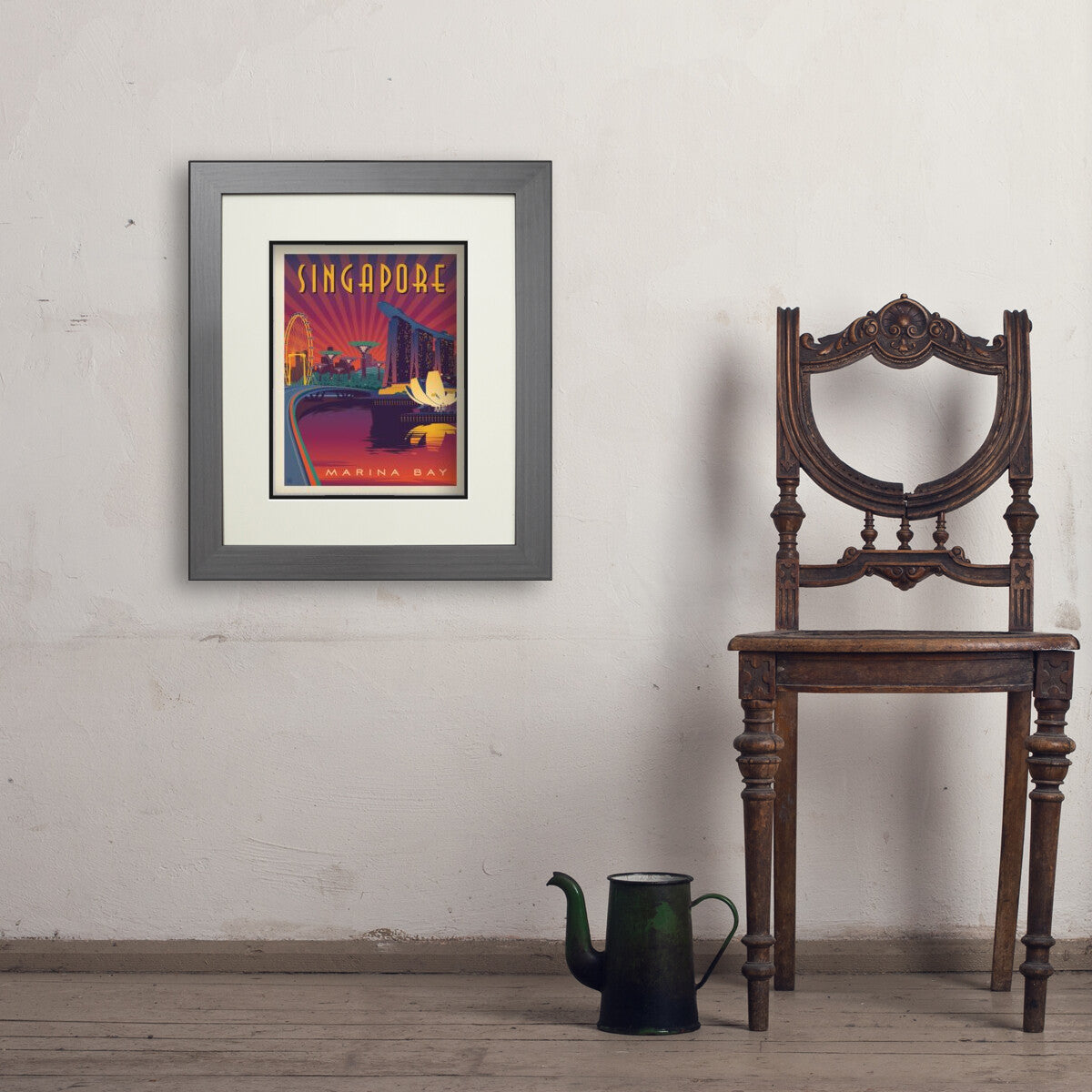 Singapore: Marina Bay — Vintage Travel Poster | Art Print
