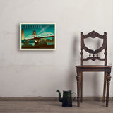 Nashville Skyline: Pedestrian Bridge, Horizontal - Art Print, 18x24