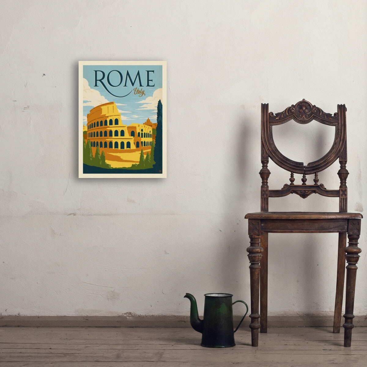 BIG PRINTS FROM ROME アートポスター 額装 Italy: Rome — Vintage Travel Poster | Art Print – Anderson Design
