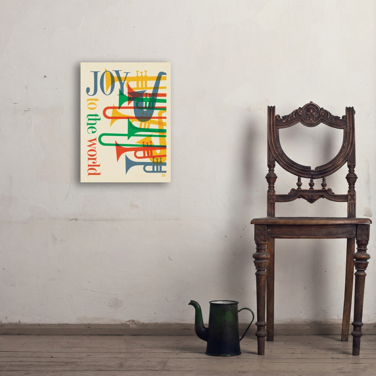 ジャパンヴィンテージミッドセンチュリー ウォールアート アートパネル 百寿図 Joy To The World (Mid-Century Jazz) — Holiday Wall Art | Art Print