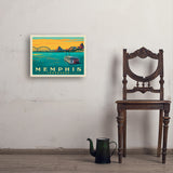 Memphis, TN: River View (Horizontal) - Art Print, 18x24