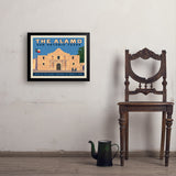 San Antonio, TX: The Alamo (Horizontal) - Art Print, 18x24 / Simple / Black