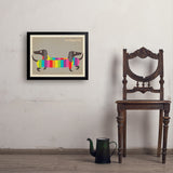 Mod Rainbow Dogs - Art Print, 18x24 / Simple / Black