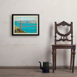 San Francisco: Golden Gate Bridge-Horizontal - Art Print, 18x24 / Simple / Black