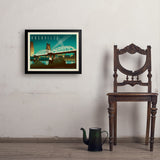 Nashville Skyline: Pedestrian Bridge, Horizontal - Art Print, 18x24 / Simple / Black