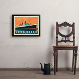 Long Beach, CA: Queen Mary - Art Print, 18x24 / Simple / Black
