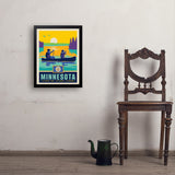 Minnesota State Pride (Old Flag) - Art Print, 18x24 / Simple / Black