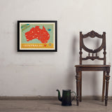 Australia: Explore Down Under Map - Art Print, 18x24 / Simple / Black