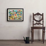 50-State Collage (Horizontal) - Art Print, 18x24 / Simple / Black