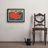 250th Anniversary USA: Commemorative Map - Art Print, 18x24 / Simple / Black