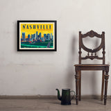 Nashville Sunset Skyline (Horizontal) - Art Print, 18x24 / Simple / Black