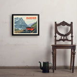 Glacier National Park: Going To The Sun Road (Horizontal) - Art Print, 18x24 / Simple / Black