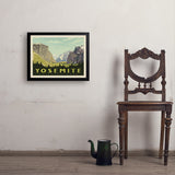 Yosemite National Park: Yosemite Valley (Horizontal) - Art Print, 18x24 / Simple / Black