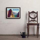 Zion National Park: Ascent To Angels Landing (Horizontal) - Art Print, 18x24 / Simple / Black