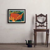 2024 Total Solar Eclipse Map - Art Print, 18x24 / Simple / Black