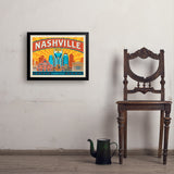 Nashville Landmarks (Horizontal) - Art Print, 18x24 / Simple / Black