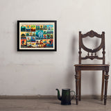 Mythical Creatures From Around The World Collage - Art Print, 18x24 / Simple / Black