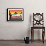 Huntington Beach, California - Art Print, 18x24 / Simple / Black