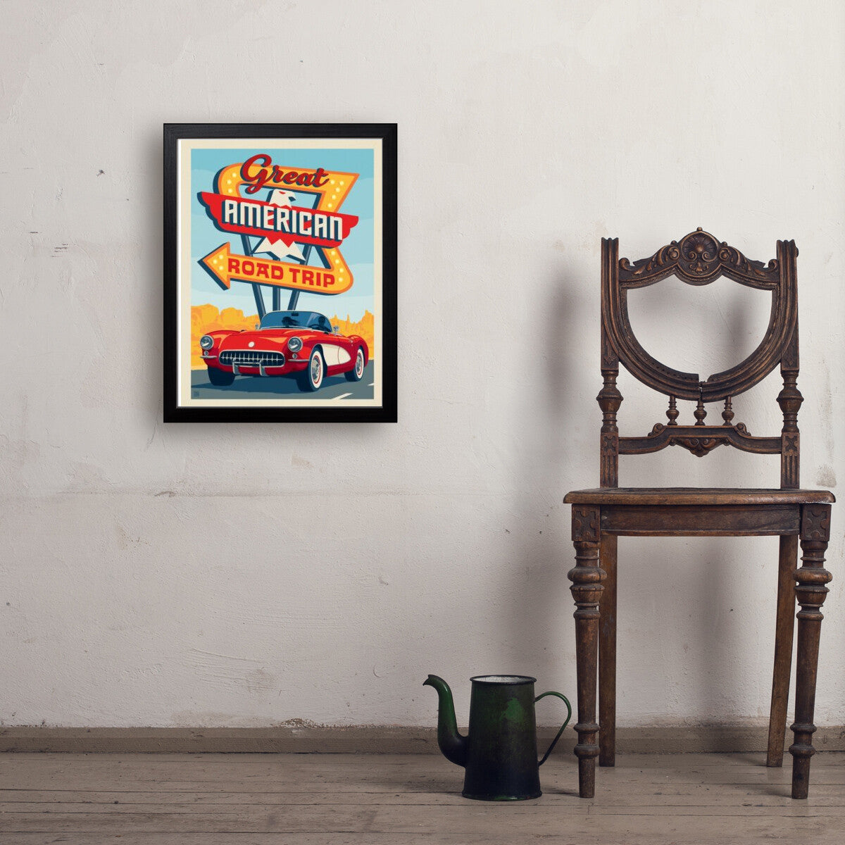 Great American Road Trip — Vintage Travel Poster | Art Print