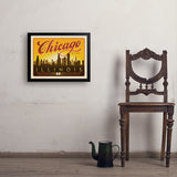Chicago: Horizontal Skyline - Art Print, 18x24 / Simple / Black