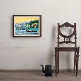 Flathead Lake, Montana (Horizontal) - Art Print, 18x24 / Simple / Brown