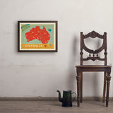 Australia: Explore Down Under Map - Art Print, 18x24 / Simple / Brown