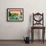 San Antonio, TX: River Walk (Horizontal) - Art Print, 18x24 / Simple / Brown