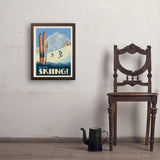 Classic Ski Design: Spend The Day Skiing!  - Art Print, 18x24 / Simple / Brown