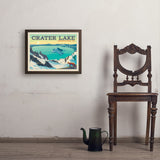 Crater Lake National Park: Winter Fox (Horizontal) - Art Print, 18x24 / Simple / Brown