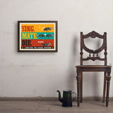 Cicada Invasion: Sing. Mate. Die. (Horizontal) - Art Print, 18x24 / Simple / Brown