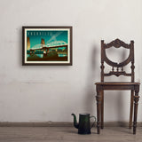 Nashville Skyline: Pedestrian Bridge, Horizontal - Art Print, 18x24 / Simple / Brown