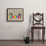 Mod Rainbow Dogs - Art Print, 18x24 / Simple / Brown