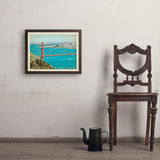 San Francisco: Golden Gate Bridge-Horizontal - Art Print, 18x24 / Simple / Brown
