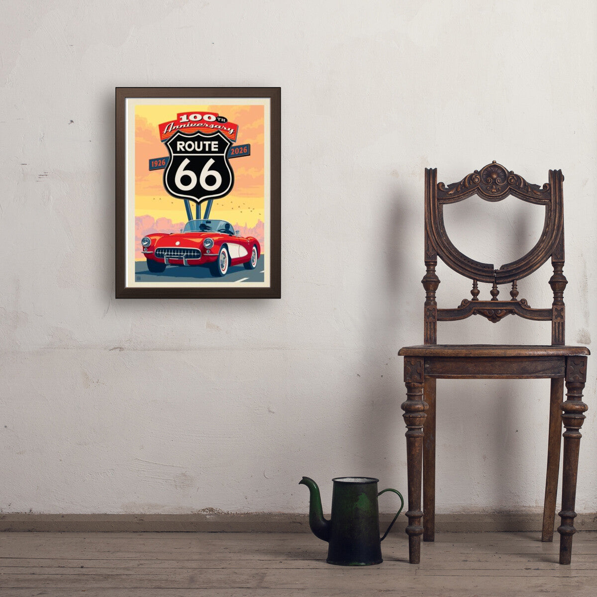 100th Anniversary Of Route 66 (Red Corvette) — Vintage Travel