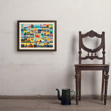 50-State Collage (Horizontal) - Art Print, 18x24 / Simple / Brown