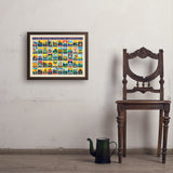 50-State Multi-Image Design - Art Print, 18x24 / Simple / Brown
