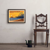 Santa Monica Pier: Sunset - Art Print, 18x24 / Simple / Brown