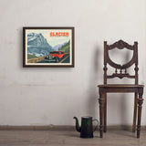 Glacier National Park: Going To The Sun Road (Horizontal) - Art Print, 18x24 / Simple / Brown