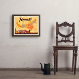 Route 66 Map - Art Print, 18x24 / Simple / Brown