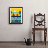 Minnesota State Pride (Old Flag) - Art Print, 18x24 / Simple / Brown