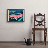 Memphis, TN: Pink Caddy (Horizontal) - Art Print, 18x24 / Simple / Brown