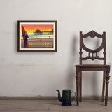 Huntington Beach, California - Art Print, 18x24 / Simple / Brown