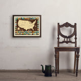 63 National Parks: Map Of USA - Art Print, 18x24 / Simple / Brown