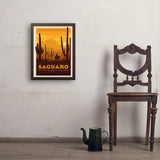 Saguaro National Park - Art Print, 18x24 / Simple / Brown