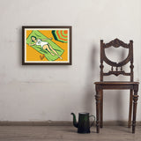 Sun Bather - Art Print, 18x24 / Simple / Brown