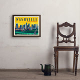 Nashville Sunset Skyline (Horizontal) - Art Print, 18x24 / Simple / Brown