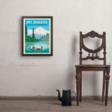 Mount Shasta, California - Art Print, 18x24 / Simple / Brown